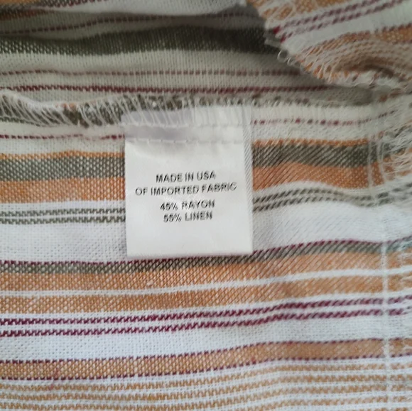 Drew Anthropologie Striped Linen Blend Sleeveless Raw Hem Jumpsuit - Picture 9 of 9